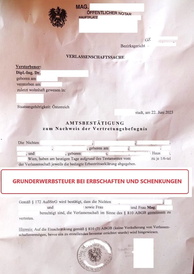 Grunderwerbsteuer-Erbschaft-Schenkung-GrESt - Brehm Immobilien Wien