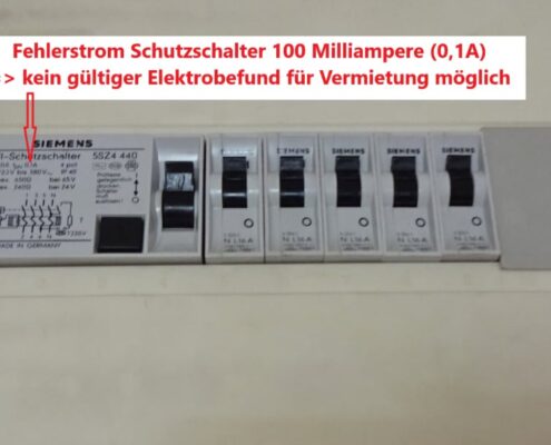 Fi Schalter 0 1 A Ungultig Elektrobefund Vermietung